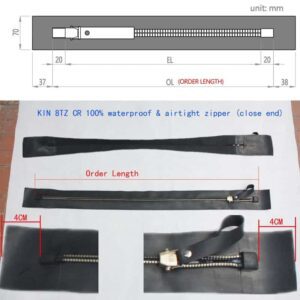 drysuit zipper order length